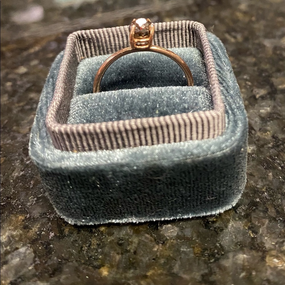 Round Rose Cut Chocolate Natural Diamond Ring by Jewelluxe - Picture 4 of 10
